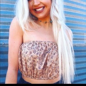 Crop tube top western cattle brands